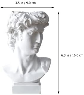 Miniatura 2 de STOBOK Soporte para lápices de decoración de escritorio, mini macetas David escultura pluma whaite david escultura david busto estatua resina