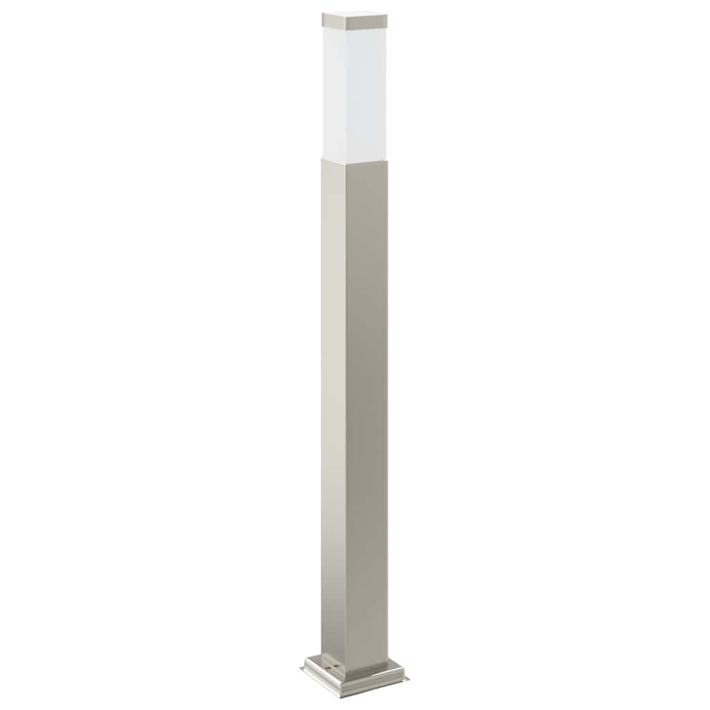 Lampada a colonna con sensore e presa, 80 cm, in acciaio inox, IP44, moderna, a risparmio energetico, per giardino, terrazza, sensore di movimento, robusta, resistente alle intemperie, luce