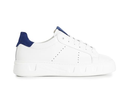 Baskets en cuir blanc et bleu CAFèNOIR de style décontracté chic taille 42