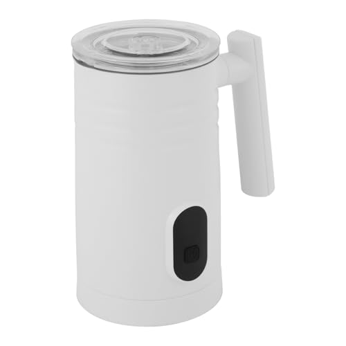 Montalatte elettrico per latte freddo e caldo, capacità 350 ml, schiumalatte silenzioso, per latte e cappuccino, cioccolato e caffè (bianco)