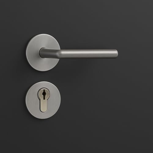 Runde Klebe-Rosette aus Edelstahl K320 geschliffen, mit 3M VHB-Kleber, PZ-gelocht, Maße 55 x 55 x 2,5 mm – ideal für Türen, einfache Montage für Heimwerker und Profis, rostfrei & hochwertig