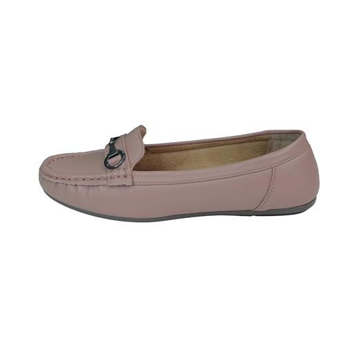 Image of Pluxh Women's Classic Ballet Flats with Metal Detail | Soft Padded Slip-On Shoes | Lightweight Comfort Footwear | Flexible Sole | Office, Casual