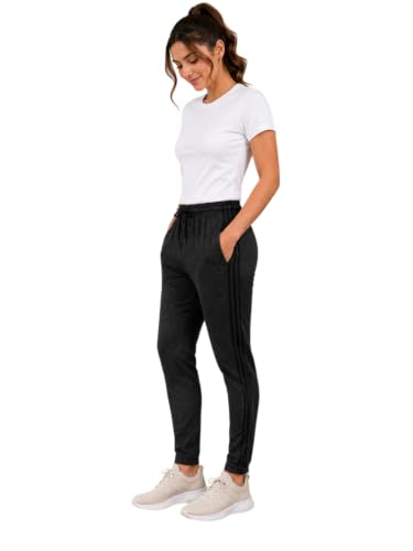 Image of Track Pants for Women with 2 Pockets | 1 Zip Pocket & 1 Open Pocket | Regular Fit Sports Lower for Women's | Gym Running Jogging Workout Casual Wear Track Pant