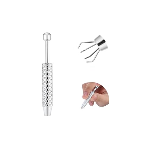 sawyofu Piercing Ball Screw Grabber Removal Tool 1PC 4 Prongs Claw Craft Tweezers Clamp Ball Holder Flat Back Earring Applicator Piercing Tools To Change Jewellery