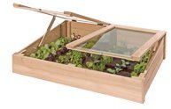 Gartenwelt Riegelsberger Premium Frühbeet Gemüsebeet Kräuterbeet 119x80xH21/30 cm aus Lärchenholz Hochbeetaufsatz