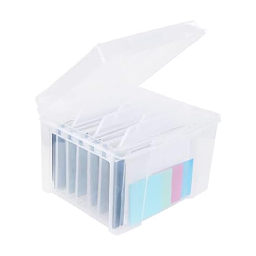 CraftyBook All Occasion Card Storage Box - Clear Plastic Organizer Assorted Card Box with 6 Adjustable Dividers