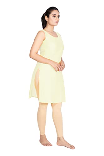 Image of Women's Cotton Long Camisole for Kurti /Suit Slip /Long Inner /Samij for Women Sameej /Knee Length Inner Wear /Sameez /Kurti Slip /Round Neck /Invisible