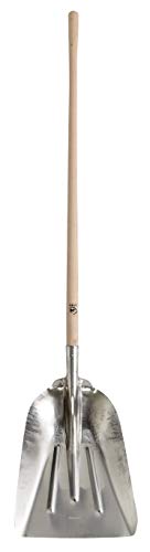 Pelle Aluminium grand modèle, Pour neige et matériaux légers, Manche bois 130 cm, Largeur: 37 cm, Poids: 2,1 kg