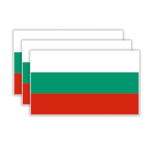 Image of (3PCS) Bulgaria Flag stickers, Countries Flag Stickers - Waterproof Vinyl Decals For Laptops, Tumblers, Water Bottles, Books, Scrapbooks, Size 3 x 1.8