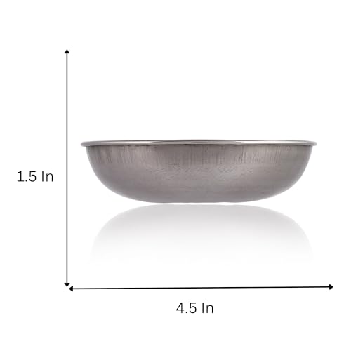 Islamic Shifa Bowl Plaque Engraved with Moon, Star, Mecca, Medina and Quranic Ayats, Made of Brass, Silver Color (4.5 inches)