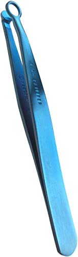 rinocos [Premium Hand-Made] Nose Hair Clippers for Men - Nasal Clippers Nose Hair Trimmer 304 Surgical-Grade Stainless Steel Eyebrow Trimmer Third-Generation Craftmanship (Aqua Blue)