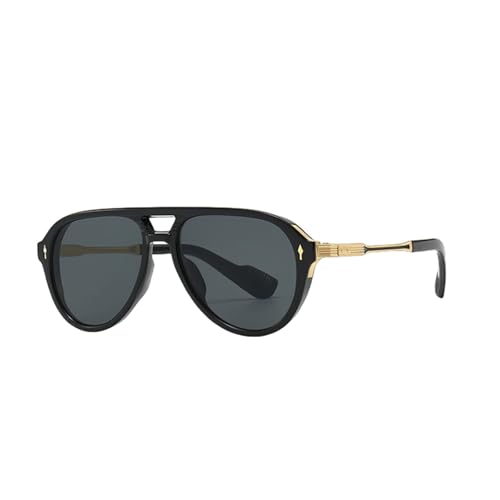 Lunettes de soleil rétro mi-métalliques contre éblouissement UV400