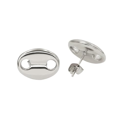 OAKKY Plaqué argent 13mm Large Boucles d'oreilles grains de café Acier inoxydable Boucles...