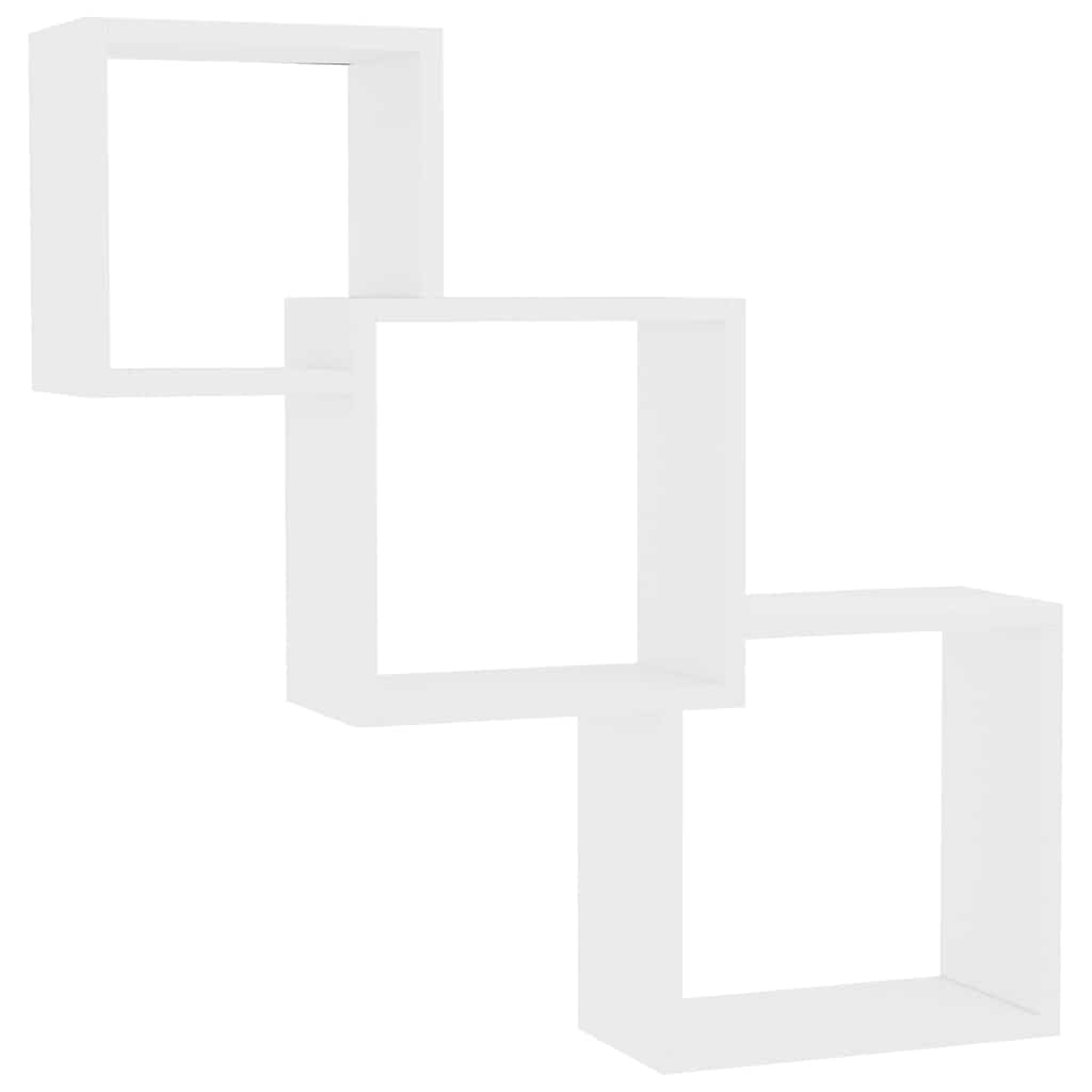 Scaffale da parete bianco, 68 x 15 x 68 cm, in legno