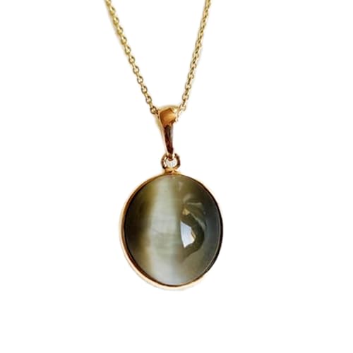 Pendentif oeil de chat marron anti-stress en argent pour retrouver calme et ancrage