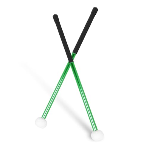 Baquetas para percusión con cabezal de fieltro verde miniatura 1