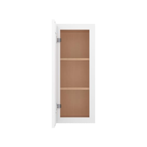 Image of Furinno Shaker Wall Kitchen Cabinet 1-Door-2 Shelves, Ready to Assemble, 12 D x 12 W x 30 H, White