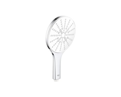 GROHE Vitalio 150 SmartActive - Teleducha 15 cm (3 chorros con pulsador de selección, menor consumo de agua, sistema antical, montaje universal), cromo con placa blanca, 26597000