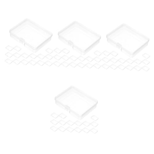 Ipetboom 4sets Mini Bead Organizers Storage Cases Small Storage Bins Lids Plastic Jewelry Organizer Box 20pcs*4