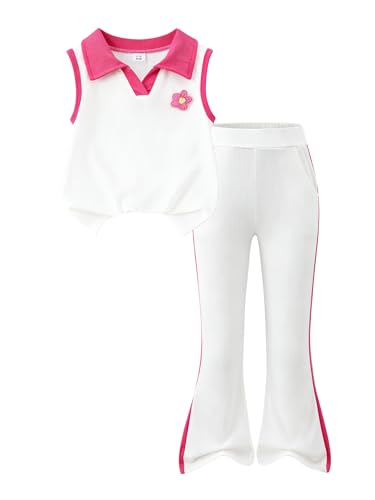 Teen Girls 2-Piece Floral Polo Vest & Pants Outfit