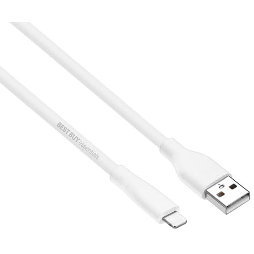 Image of Best Buy essentials Phone & Mobile Device Charging Accessories - Lightning & USB-C Options, Charging Cords, Hubs & Power Accessories (USB to Lightning Cable, 6 ft (WHT))