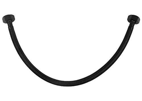 60cm 1/2" x 1/2" Inch BSP Negro Nailon Trenzado Manguera Flexible Enjuagar Cover
