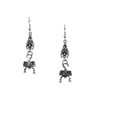 Xiaoheshop Fashion Jewelry Accessories Hanging Upside Scorpion Goth Retro Punk Personality Earrings Earrings Gifts Jewelry #TOP9