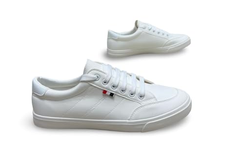 Image of Classic Canvas Sneakers, Casual Lace-Up Shoes with Green Sole, Unisex Fashion Trainers Shoes
