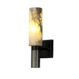 MSJMMD Luxury Alabaster Stone Wall Sconce, Modern Marble Textured Lamp, 9W x 15D 38H cm Brass & Iron E27 Light for Living Room, Bedroom, Hotel Decor