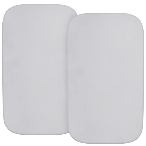 Image of Biloban Bassinet Sheets Compatible with Maxi-COSI Iora Bedside Bassinet,100% Organic Cotton, 2 Pack, Ultra Soft Bassinet Sheet for Baby, Grey