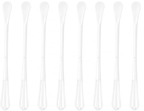 Image of Multifunctional mini Whisk,mini Spoon,Small whisks for Cooking,Tiny Whisk 8 Pieces,mini Small wisk,for Blending,Whisking,Beating Ingredients, Mixing Sauces (8, White)