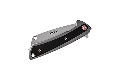 Buck Knives 263 HiLine Folding EDC Knife, 3.22” Pocket Knife Cleaver Blade, Aluminum Handle, D2 Steel Cleaver Folding Blade, Gray/Black, 3.88 oz - Image 6