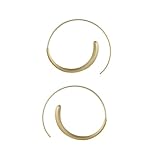 TEMPNAP 哑光磨砂质感金色耳圈 レディースシンプル可愛いピアス おしゃれ耳飾り カジュアルデイリーアクセサリー イヤリング風スリッシュ