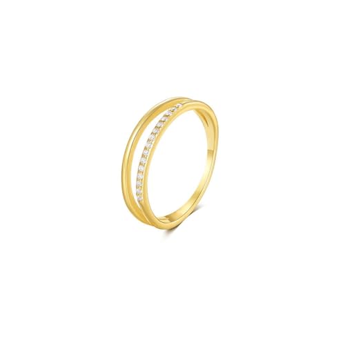 Bague en or 9K et moissanite pour femme alliance chainette Wycian