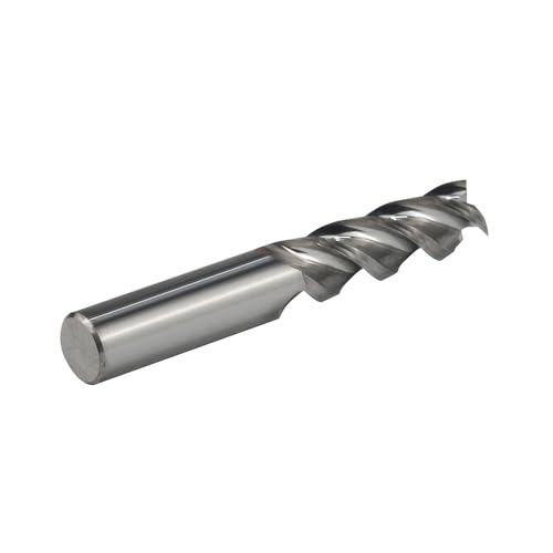 Image of Square End Mill JESTUOUS Carbide 3 Spiral Flute Drill Bits 3 /8 inch Shank Dia.1-1 /4 inch Cut Length for Milling Ferrous and Non-Ferrous Materials,1 Piece