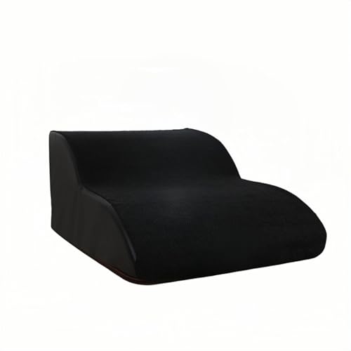 犬・猫用階段 小型犬スロープ 怪我防止 滑り止め付き カバー取り外し洗濯可能 ソファ・ベッド 省スペース設計 (2 階段,ブラック)