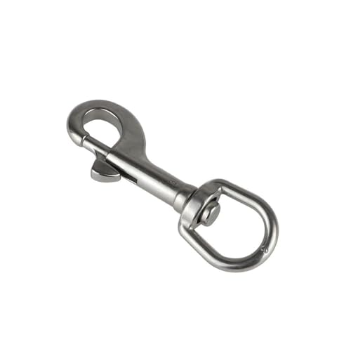 Generic 316 Stainless Steel Swivel Snap Hooks, Single Ended Flag Clips for Keychain/Camera Strap/Sailboat Spring/pet Towing Rope/Diving (4, 1#(3/8