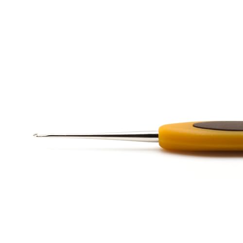 clover Soft Touch Steel Crochet Hook: 1.00mm, 1mm,Yellow, 1.00 mm - Image 3