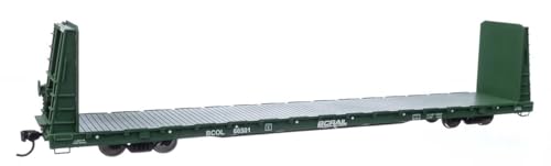 Walthers Mainline 910-50601 HO Scale 68' Bulkhead Flatcar - Ready to Run - British Columbia #66501