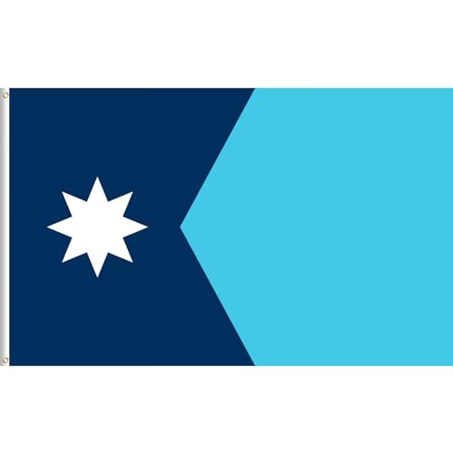 New Minnesota Flag 4 x 6 FT, 120 x 180 cm New Minnesota State Flag, Polyester MN Banner for Outdoor, Vivid Color, Fade Proof, Durable, with 2 Brass Grommets