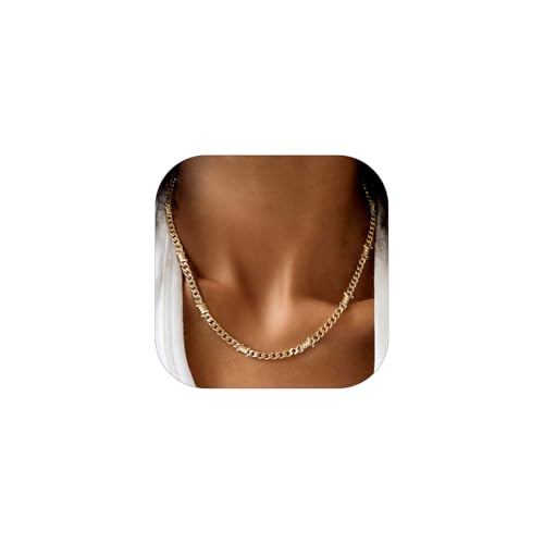 ChainsHouse Barbed Wire Necklace Punk Thorns Chain Necklace for Men Women, 5/6/7/9/12MM Wide Stainless Steel/Black Metal/Gold Plated Hiphop Rock Jewelry, 18-22 Inches 16 Inches l.5mm-Gold Pl