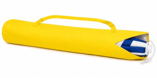 Terryshop74 Bolsa para sombrilla de playa de 120 x 18 cm – Funda de poliéster con correa – Porta sombrilla universal para playa, camping y jardín – Color amarillo