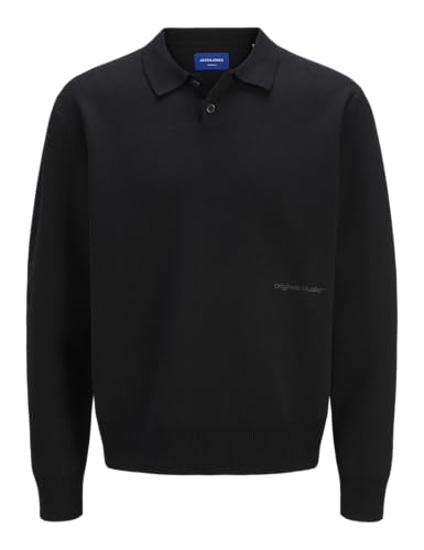 Polo homme en maille à manches longues haut tricot col boutonné casual