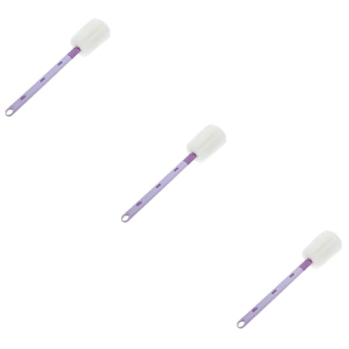 HAPINARY 3pcs Washing Bottle Brush Sponge Bottle Brush Adjustable Bottle Soft Brush Scourers Sponge Cup Sponge Cleaning Brush Long Bottle Cleaning Brush Bottle Brush Hanging Water Purple Pp