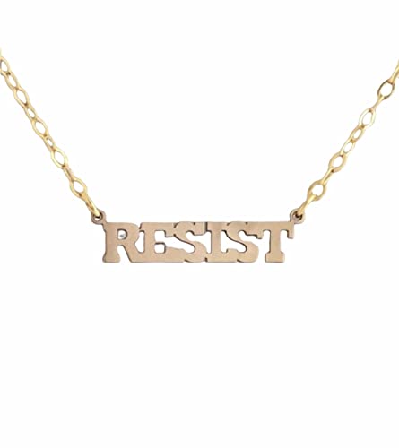 JENNYANDJUDE RESIST Necklace | Gold Fill, Sterling Silver, or Rose Gold Fill Word Charm Necklace | Motivational Jewelry | Empowerment | Gift for Her