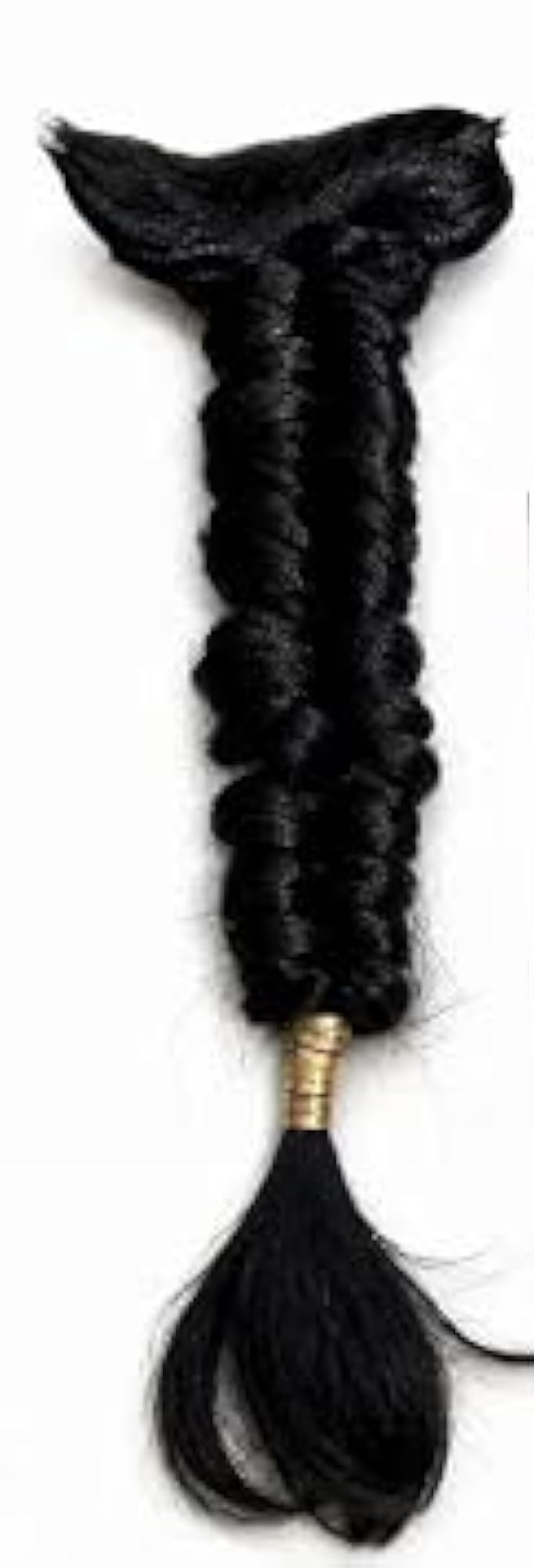 Women's Braid Hair Extension with 12pcs Flower Stone Pins, Black