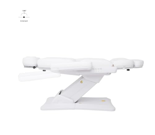 GreenLife - Silverfox 4 Motors Luxury Electric Facial Chair Facial Bed/Table Spa Salon Beauty Furniture Professional Medical Spa Care Beauty Bed Adjustment - 2235D (White) - Image 4