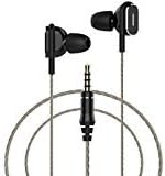 Bass Headphones in Ear Earbuds Earphones with Microphones and Volume Control Hi-Fi Headsets for Samsung iPhone Android with 3.5mm Jack (Black-2)