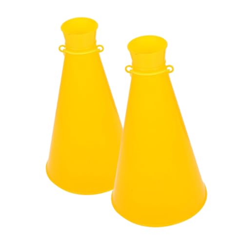 WOONEKY 2pcs Game Cheer Poms Plastic Party Horns for Competition Cheer Megaphone Handle Toy