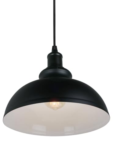 Lampe de plafond vintage industrielle noire E27 suspension luminaire rétro pour maison